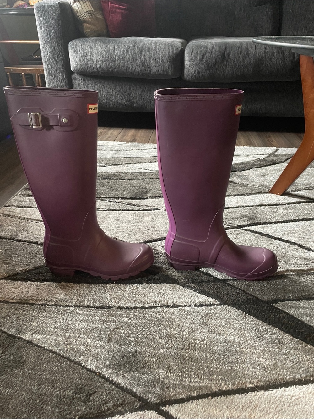 Hunter Tall Waterproof Rain Boots in Plum - Picture 4 of 8